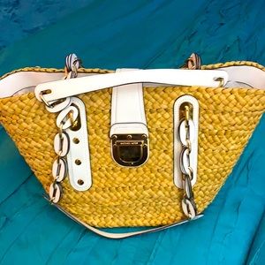 Beautiful Michael Kors straw bag never used